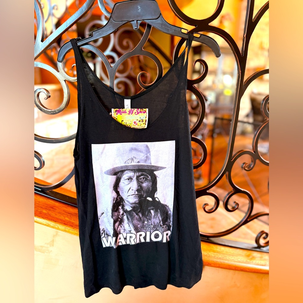 Black Warrior Graphic Tank Top by Wacky Wagon